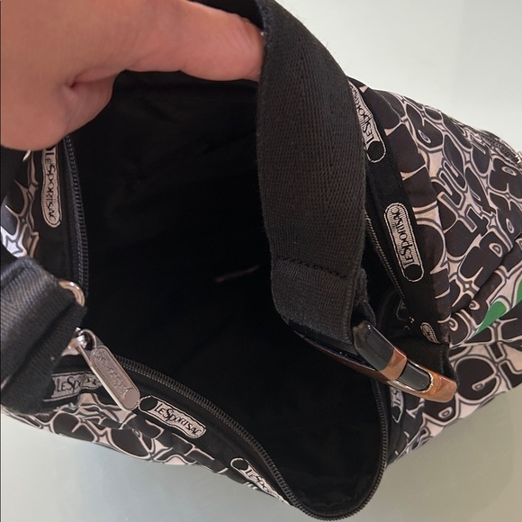 LeSportsac Black and Green Graphic Classic Hobo Bag - Picture 6 of 7